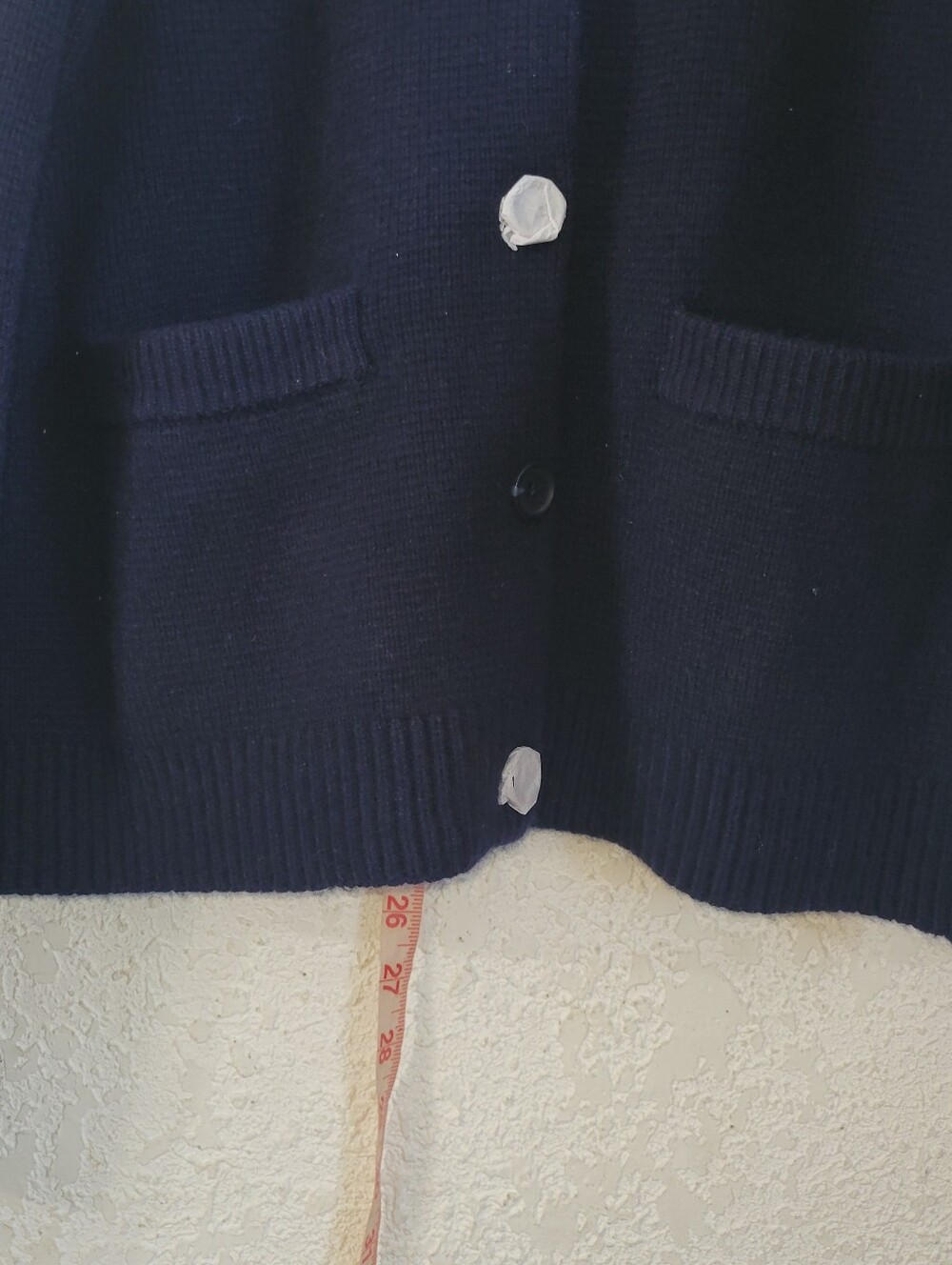 Quince Women's Navy Button-Front Crewneck Cardigan 100% Cashmere - Picture 5 of 10